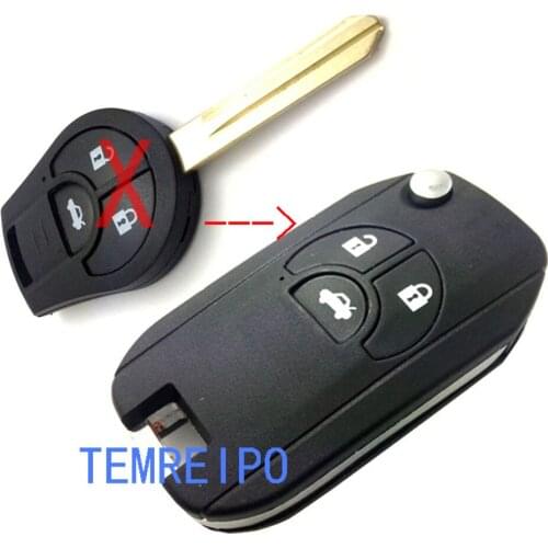 10pcs/lot Modified Flip Folding Remote Key Shell For Nissan Sylphy 3 Buttons Switch Blade Fob Blank Key Case Cover
