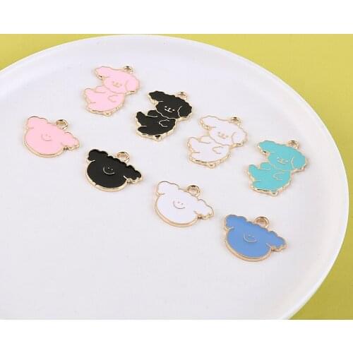 10pcs Cute cartoon puppy smiley face fun alloy Earrings for Women Girls accessories diy jewelry earrings material bag pendant