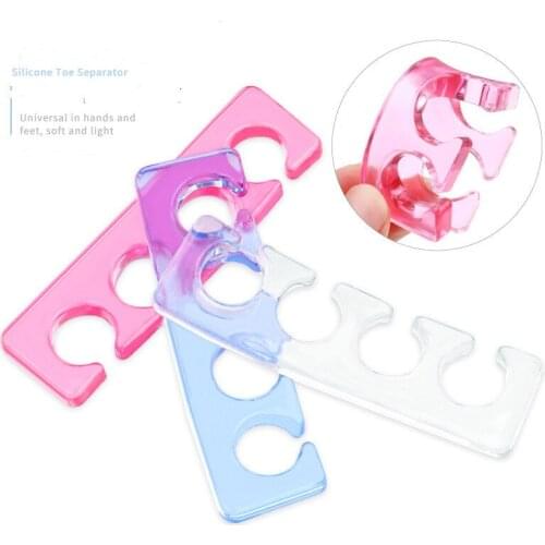 2pcs (1pair) 3 Color Soft Silicone Finger Toe Separator Soft-Silicon Toe Separators Flexible Soft Silicone Finger Toe Spacers