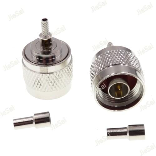 2pcs Copper N-J1.5 Male Plug Crimp RG174 RG316 RF Coaxial Adapter Connector