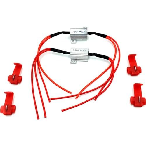 2 Pcs 25W Load Resistors LED Flash Turn Signals Light Indicator Controllers Brake Running Motorcycle With 8 Quick Wire Clip