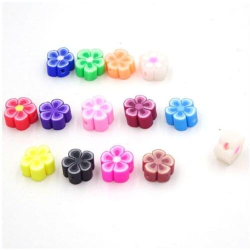 200Pcs Mixed Polymer Fimo Clay Flower Star Spacer Beads 11x5mm