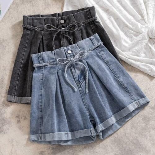 2021 New Casual High Waist Slim Denim Shorts Plus Size Woman Korean Fashion Wide Leg Denim Shorts Washed Sexy Female Summer Z14