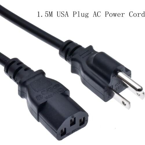 5-15P-C13 US Japan Canada Brazil Power Extension Cable Cord US Nema 5-15P 3Pin To IEC320 C13 Power Cable Wire 1.5M/5ft (3*0.75)