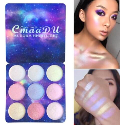 9 Colors Starry Long Lasting Highlighter Contour Eyeshadow Palette Cosmetic