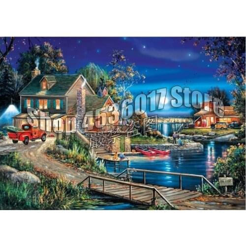 Diamond Painting Cross Stitch Cabins, Cottages, Houses Lakes & Rivers Handicraft Diamond Embroidery 5D DIY Diamond Mosaic Gifts