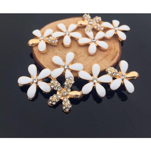 Free Shipping 20PCs 32*62MM Gold Color Plated Spring Flowers Button Patch Sticker Enamel Alloy Oil Drop Metal DIY Stickers Craft