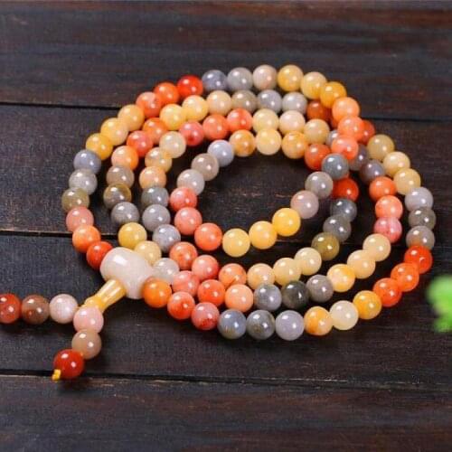 Genuine Natural Xinjiang Jade Beads Bracelet Women Elastic Beaded Bangle Colorful Real Chinese Jades Stone Accessories Jewellery