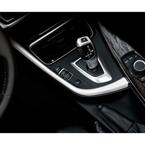 Stainless Steel Car Gear Shift Panel Decorative Strip Cover Trim Sticker For BMW F30 3 series 3GT 316i LHD Styling