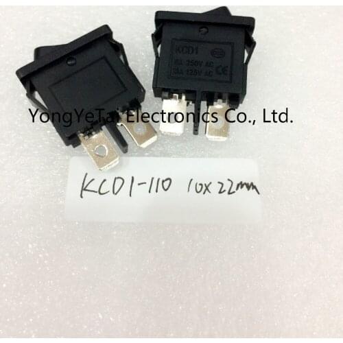 KCD1-110 10x22mm Rocker Switch 2 feet black thin small instrumentation reset switch free shipping