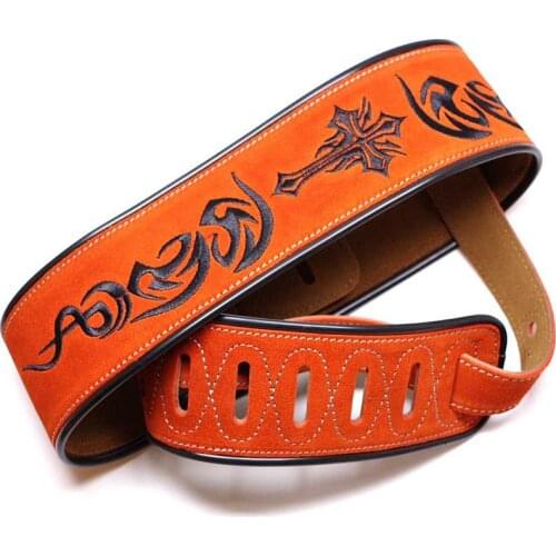 Guitar Strap Matte Leather Soft Adjustable Acoustic Electric Bass Strap Guitarra Belt Guitar Parts Accessories