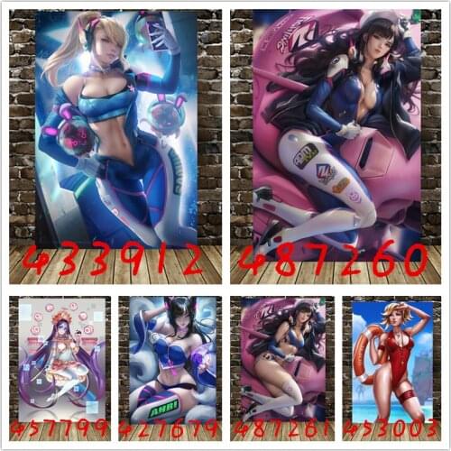 Overwatch game poster canvas painting frame painting living room study bedroom home decoration supplies wall art canvas painting