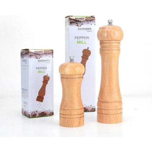 1pc Classical Wood Pepper Spice Mill Grinder Set Handheld Seasoning Mills Grinder Ceramic Grinder Cooking BBQ Tools Set