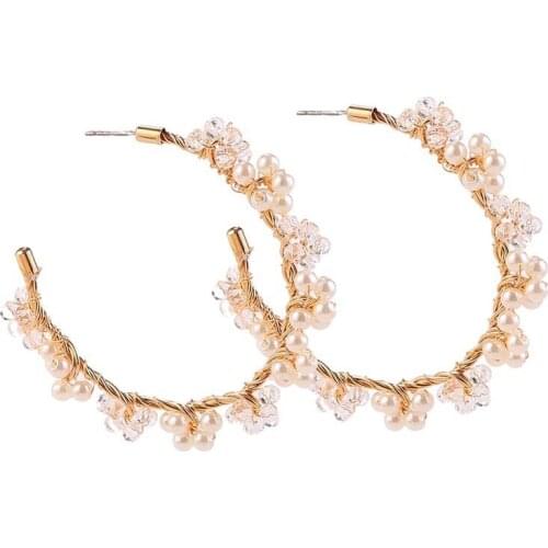 2021 Real Hot Sale Aros In Europe And The Contracted Round Crystal Earrings Cross-border Personality Zircon Ear Ring Jewelry