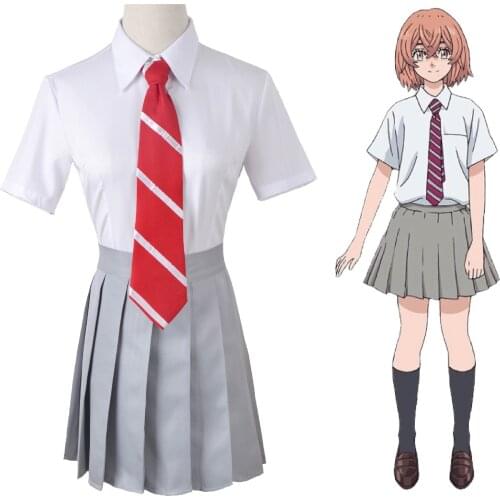 Tokyo Revengers Hinata Tachibana Cosplay Costume JK Uniform Girls Shirt Skirt