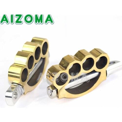 Brass Motorcycle Footrests Footpeg for Harley Touring Softail Cafe Racer Dyna Bobber Sportster 883 1200 Male Mount Foot Pegs