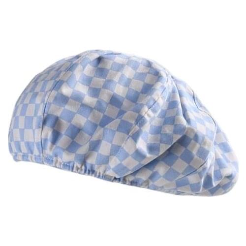 LDSLYJR 2021 Autumn winter Solid Color plaid adjustable beret hats for Women and girl Painter hat Beanie cap 05