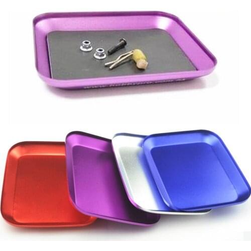 Metal Aluminium Alloy Screw Tray With Magnetic Pad Plate for RC DIY Crawler Car Boat Drone Quadcopter RC Model Repair Tool Part