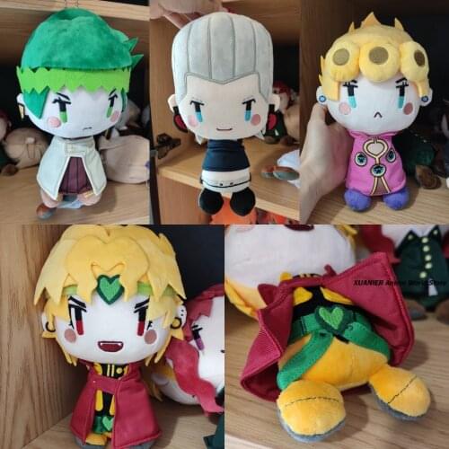 20cm Anime JoJos Bizarre Adventure Dio Brando Rohan Kishibe Giorno Jan Pierre Polnareff Cute Mini Plush Dolls Pendant Toy