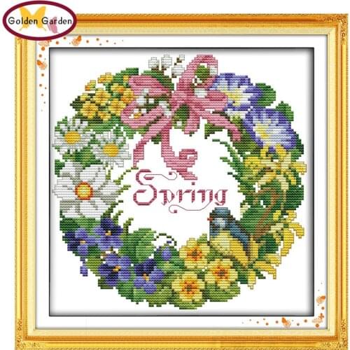 GG Garland Chinese Cross Stitch Counted or Stamped 11CT 14CT Kits Embroidery Cross Crafts Cross Stitch Set for Home Decoration
