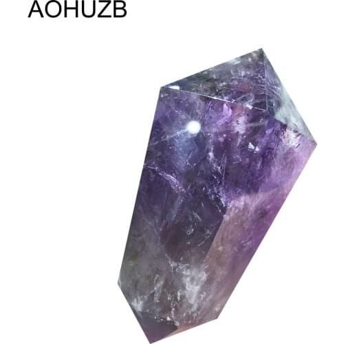 Natural Crystals High Quality Amethyst Double Points Tower Energy Reiki Healing Stone Room Home Office Decoration Gemstone