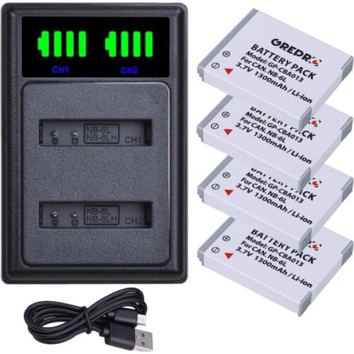 NB-6LH NB-6L NB6L NB 6LH Battery with Charger Set for Canon SX700 SX710 SX700HS S120 S110, SX170 IS, S200 280HS S95 SX530 SX270H