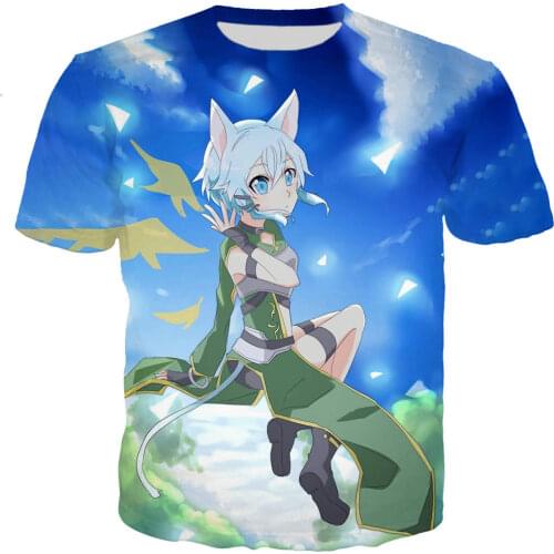 Latest Funny Cartoon T-shirt Men Women Kawaii Girl Sino 3D Printing T-shirts Short Sleeve Harajuku Style Tshirt Streetwear Tops