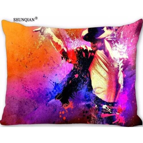 New Custom Michael Jackson Pillowcase Zippered Rectangle Pillow Cover Cases Size 45X35cm,40x60cm,45X75cm,50X75cm(Two sides)