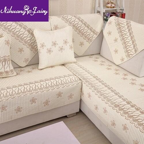 Pure cotton sofa cushion four seasons universal sofa square towel backrest cotton fabric sofa cover chair non-slip cushion