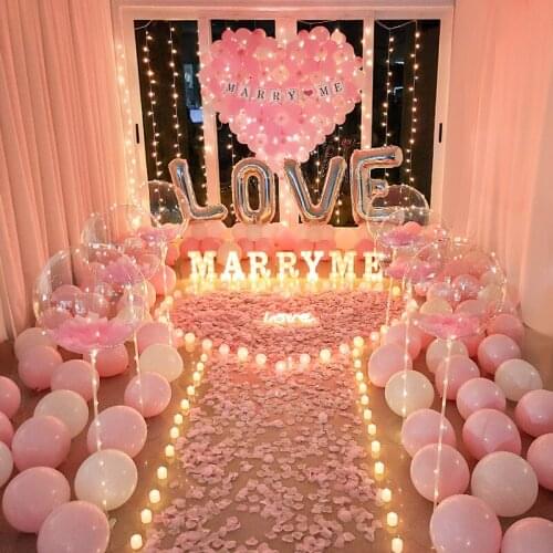 Propose to decorate the bedroom creative Valentines Day Surprise romantic scene show artifact props decoration supplies