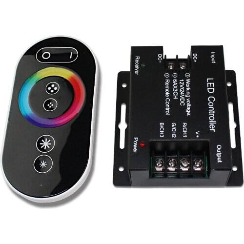 Romantic House Atmosphere DC12V-24V 6A 18A RGB LED Strip Light RF Wireless Touch RF Remote Dimmer RGB LED Controlle