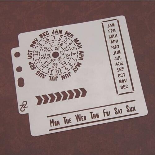 Spray Pattern Of Calendar DIY Scrapbooking Card Pre-Drawing Lace Ruler Spray Masking Version Drawing Masking Hollow Out Template