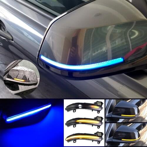 Blue Yellow For BMW 1 2 3 4 Series X1 F20 F22 F30 F34 F32 E84 i3 Side Mirror Indicator LED Dynamic Turn Signal Light Sequential