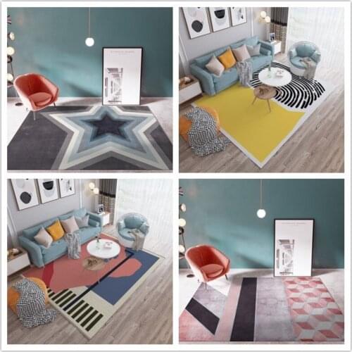 Modern Nordic luxury 3D Geometric pattern Carpets For Living Room Bedroom Large Area Rug Non-slip Antifouling Home Big Floor Mat