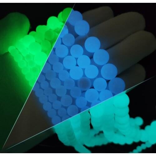Luminous Beads Green/Blue Round Natural Stone 6/8/10/12MM Glow In The Dark Spacers Loose Beads For Jewelry Making DIY Bracelets