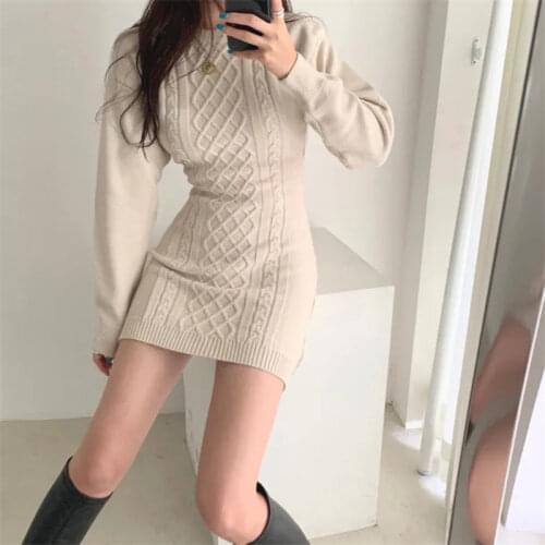 Модные вязаные платья Toskort China At AliExpress