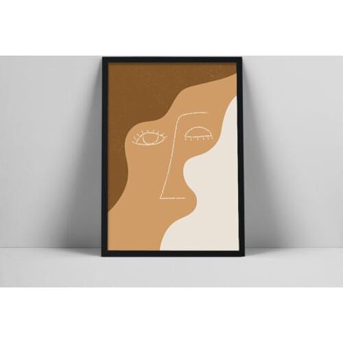 Winking Eye Art Print | Line Drawing Eyes | Line Art Face | Female Face Line Illustration | Eyelashes Poster | Minimal Lrint | r