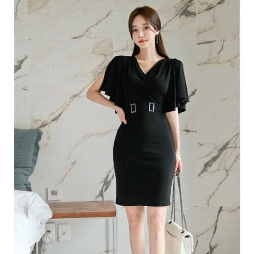 Summer Dress Elegant Vintage Black Suit Women Dresses Bodycon Bandag Office Lady Sundress Party Sexy Korean Evening Clothes