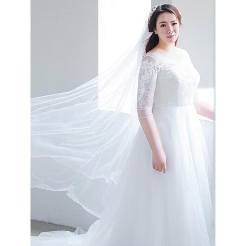 White O-Neck Evening Dress Embroidery A-Line Lace Up Half Sleeves Floor-Length Tulle Elegant Plus Size Women Formal Gowns D1035