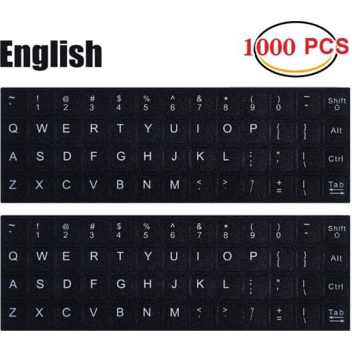 1000 PCS) Wholesale English Language Keyboard Stickers Matte Vinyl for PC Computer Laptop Notebook Desktop Keyboards