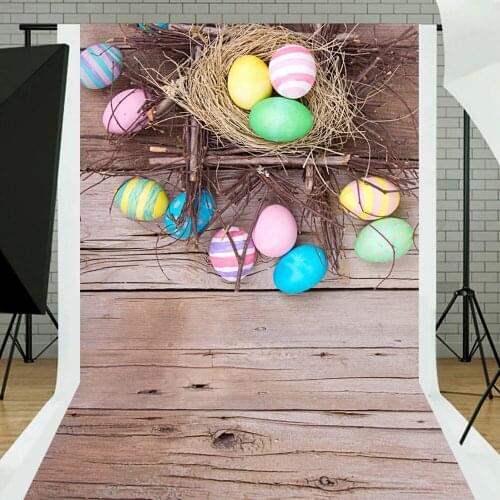 2.1*1.5M Photography Background Easter Theme Eggs Rabbit Flowers Grassland Baby Child Photo Backdrops for Photo Studio
