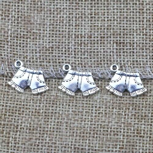 20 Pieces 12*17mm Mixed Alloy Antique Silver Color Pants Charms Bracelet Pendant Accessory For DIY Jewelry Making