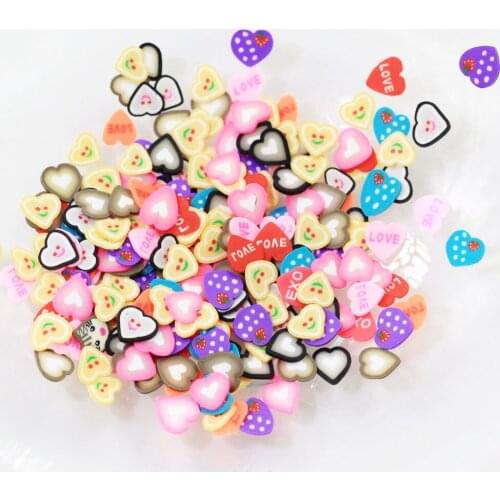 200g/50g PolymerlkMini Heart Love Slice Confetti Nail Art Crafting 500g Heart Polymer Clay Slices Nail Art Stickers