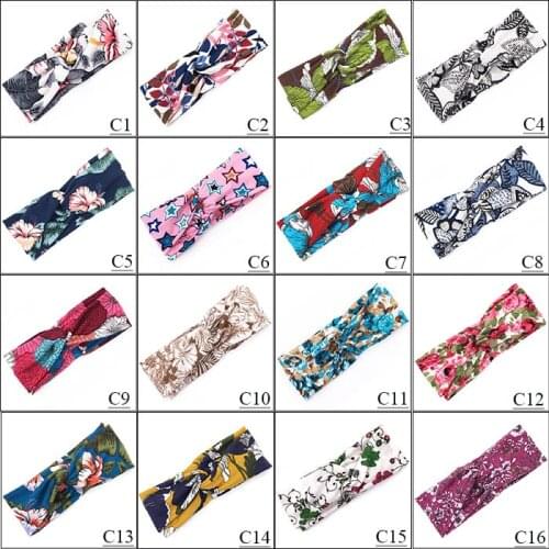 2019 Floral Twist Headbands Stretch Cotton Girls Turban Sport hair band
