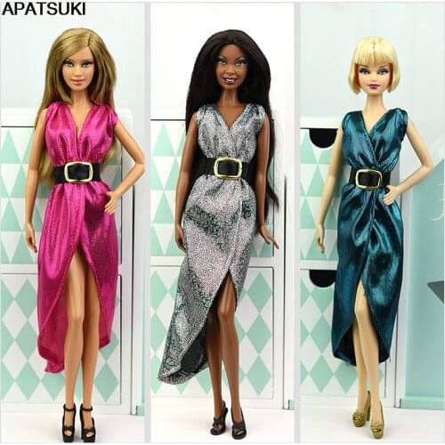 3pcs/lot Fashion Doll Clothes For Barbie Doll Outfits Evening Dress Vestido Clothes For Barbie Dollhouse 1/6 BJD Doll Accessory