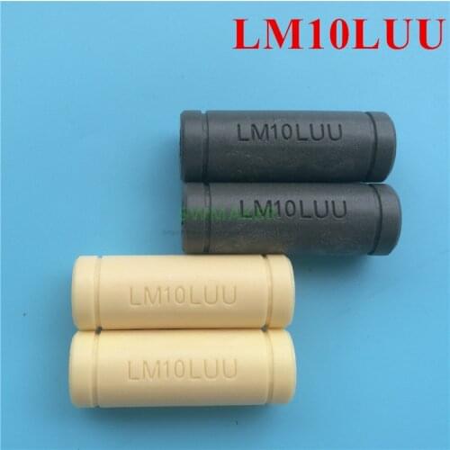 SWMEKER 4pcs LM10LUU Solid Polymer plastic gray Lengthen bearing Linear Bearing Bushing ID 10mm for Prusa 3D printer CNC machine