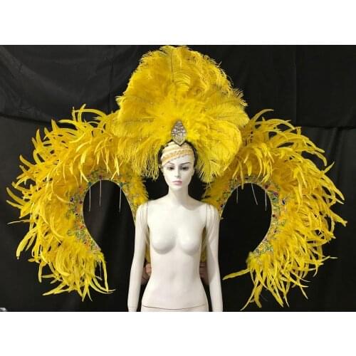 Latin dance Samba accessories Fashion exquisite headdress feathers Delicate dance shows accessories