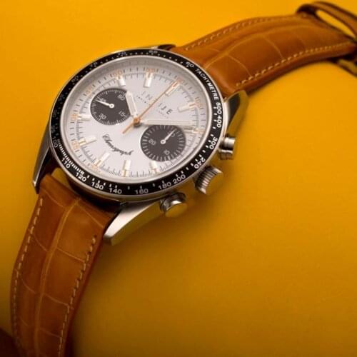 INFIJE Manual Winding Chrono Watch with Caramel Strap - MADE IN ITALY