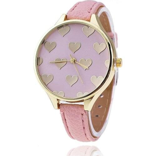Vogue LOVE Style leather strap Wrist watches Quartz Women Watches Large female watches Womens brand watchesCheap wrist watch
