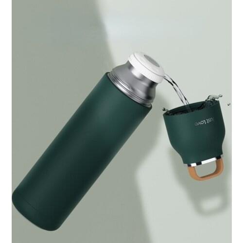 500ml Coffee Travel Mug Vacuum Flasks Thermal Water Bottle Build-in Lid Cup Stainless Steel Thermos Bottle Pot Gifts Office Cup